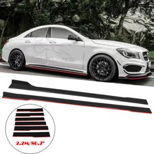 86.6" Red Side Skirt Extension Rocker Panel Lip For Mercedes Benz CLA C117 W117