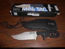 COLD STEEL MINI TAC - FIXED - BOWIE  KNIFE 3 & 5/8" PLAIN GRIV-EX HANDLE
