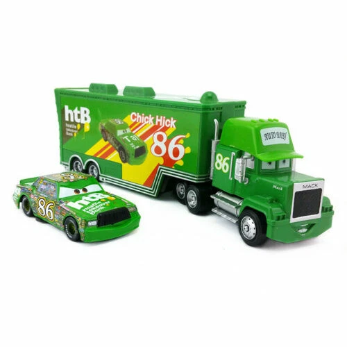 Disney Pixar Cars 86 Chick Hicks Mack Truck & Car 1:55 Diecast Toys Car  Loose