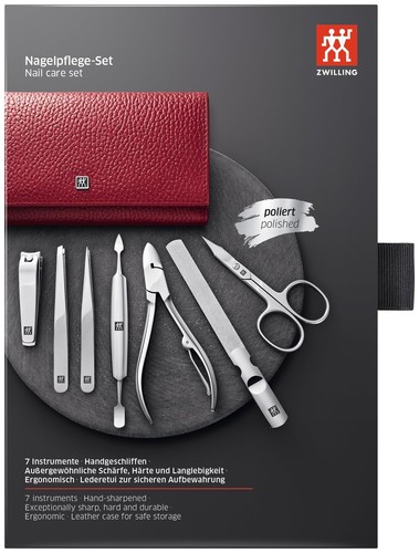 Manicure and Pedicure Nappa Leather Case with Snap Closure - Picture 3 of 4