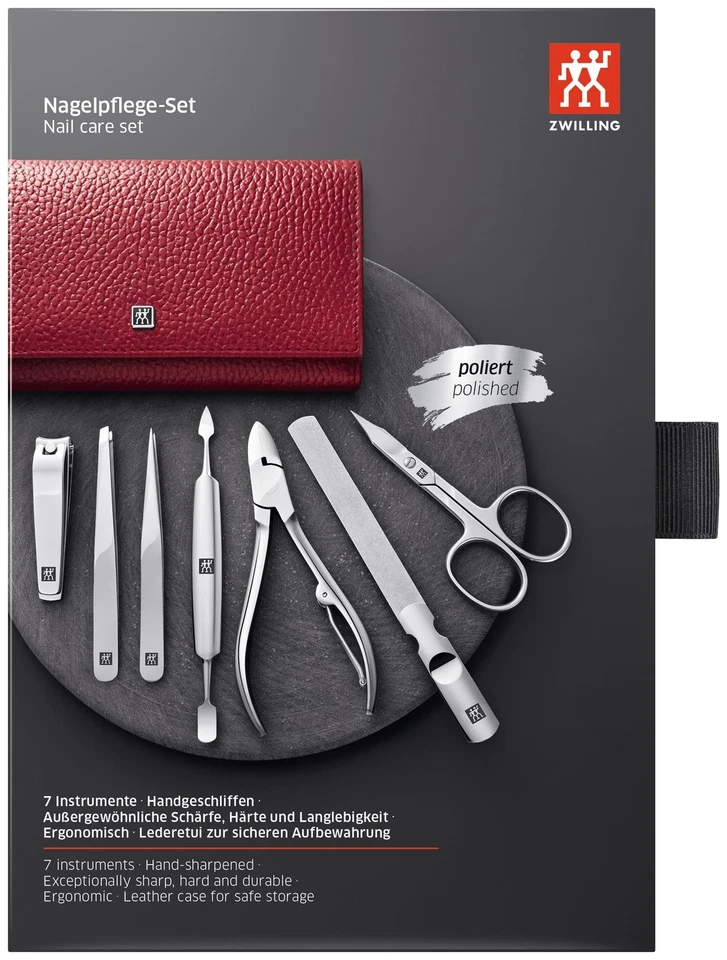 Estuche de cuero napa para manicura y pedicura con cierre a presión Foto 3 de 4