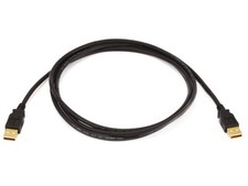 USB 2.0 USB-A to USB-A Cable - 28/24AWG Gold Plated Black 6ft