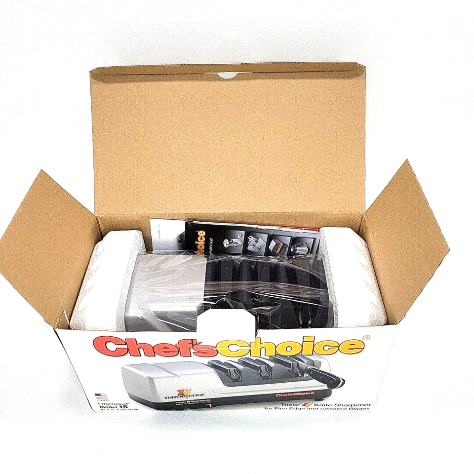 Afilador de cuchillos eléctrico profesional de 3 etapas afila tus cuchillos opacos más fácil Foto 3 de 4