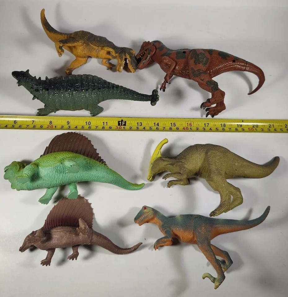 Dinosaurs Mixed Lot of 7 Dinosaur Toys Great Shape! Various Sizes Used