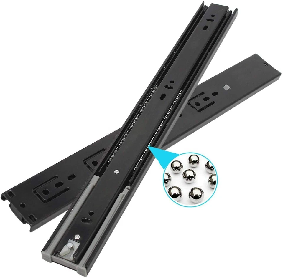 Correderas de cajón Probrico cierre suave extensión completa rodamiento de bolas montaje lateral o trasero Foto 2 de 4