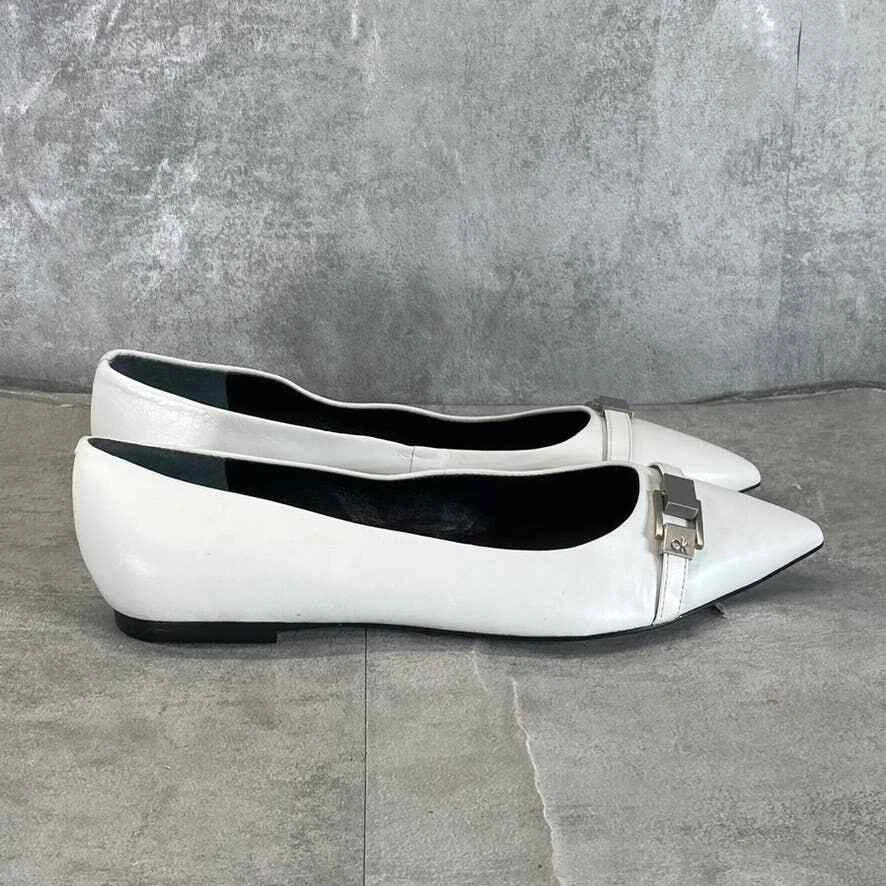 calvin klein white flat shoes