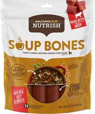 Rachael Ray Nutrish Soup Bones Dog Treats, Beef Barley Flavor, 11 Bones