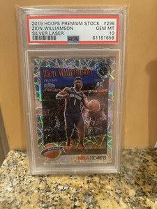 2019 Hoops Premium Stock Zion Williamson #258 RC Silver Laser PSA 10 Gem Mint