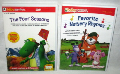 2 BABY GENIUS FAVORITE NURSERY RHYMES & THE FOUR SEASONS DVD +