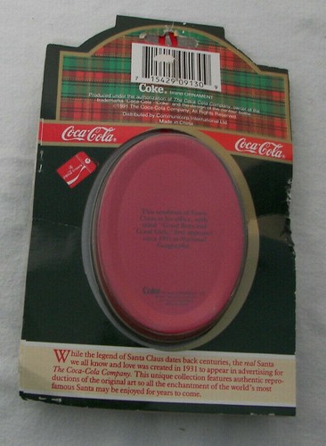 Coca Cola Trim-A-Tree ornaments Santa Claus 1991 2 Tins,1 Vintage Picture frame - Picture 3 of 7