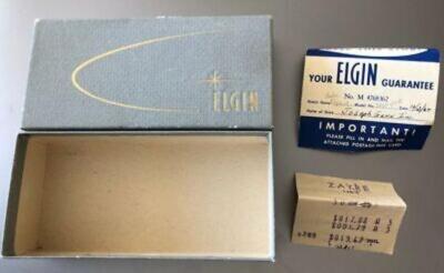 Vintage Elgin Watch Box Empty Box Only Great Shape vintage 1960s empty ELGIN watch box - gift presentation box  main image 4