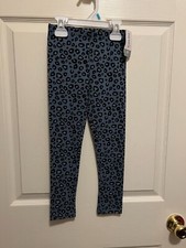 CARTERS GIRLS BLUE BLACK COLORED LEOPARD PRINT LEGGINGS SIZE 4/5 NWT
