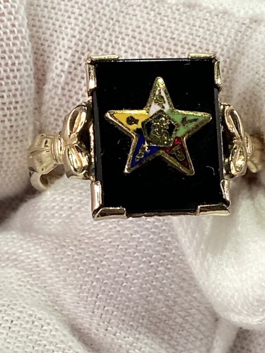 10k Gold Filled Eastern Star Ring Size 6.5 - Picture 2 of 7