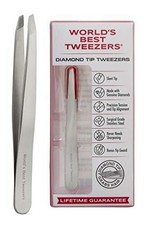 World's Best Tweezers Diamond Tip Tweezer - Diamond Coated Slant Tip Precisio...