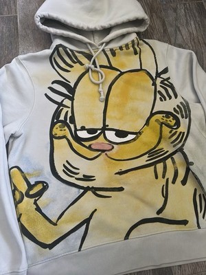 Marc Jacobs Heaven Garfield Graphic Fleece Pullover Hoodie White