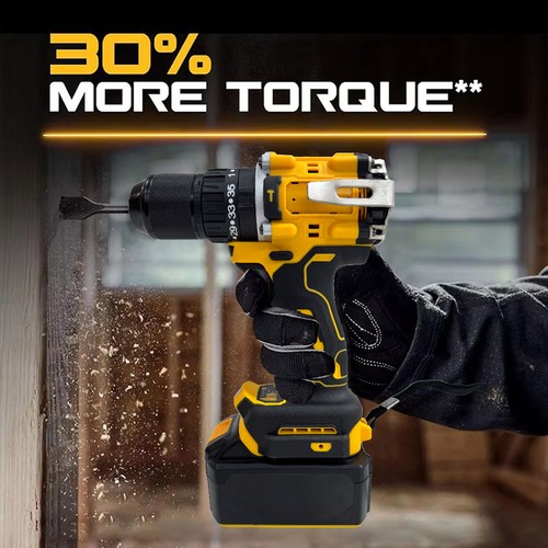 2 Gang Brushless Elektro Bohrmaschine Schlagbohrschrauber für Dewalt 18V 20V Akku - Bild 11 von 12