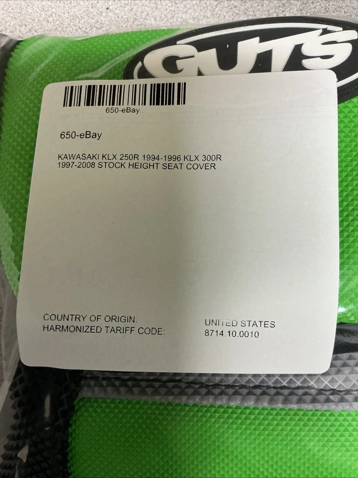 Cubierta de asiento altura stock Kawasaki KLX250R 1994-1996 (ver etiqueta para descripción) Foto 2 de 2
