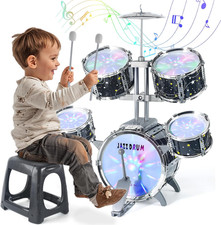 Kids Drum Set for Toddlers 3-5, Light up Jazz Drum Toy 5-7