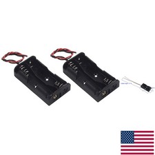 2Pcs Multi-Purpose AA Battery Case - Compact  Lightweight with Wire Connections