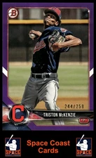 2018 Bowman Draft #BD-162 Triston McKenzie Purple #/250
