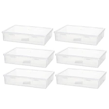 6 Pcs 7In x 9In x 2In Plastic Storage Box with Lid Multipurpose Craft4784