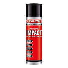 Image of EVO-STIK Impact Adhesive Spray 200ml - Bonds Immediately - High Shear Strength