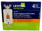Leviton 15A 125V GFCI Outlet - White (4 Pack) (GFTR1-R4W). NEW FREE SHIPPING.