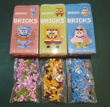 Lot of 3 Sets of BRICKS - Nano or Mini Building Blocks - TV Cartoon Characters