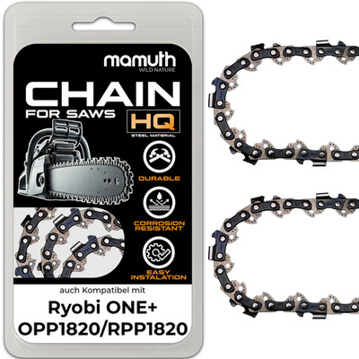 2x Sägekette Kettensäge 20cm 1,1mm 3/8'' 33TG für Ryobi ONE+ OPP 1820 / RPP 