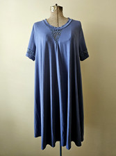 Torrid Shirt Dress Size 1 Fit and Flare Blue Slate Short Sleeve Spandex Cottage