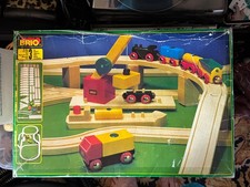VTG Swedish Brio Wood Freight Train 33143 Original Box 52 Pieces Excellent 