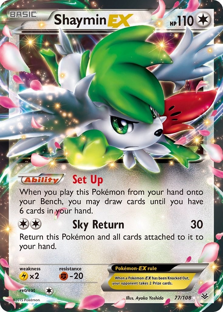 Shaymin EX - 77/108 - XY - Roaring Skies - Ultra Rare - NM