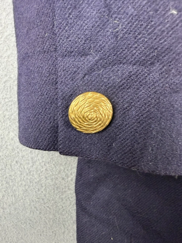 Blazer De Colección Oleg Cassini Azul Marino Lana Doble Pecho Bolsillos Almohadillas para el Hombro Talla 10C Foto 4 de 4