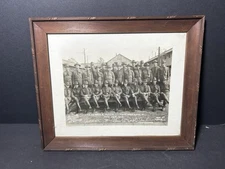 VTG 1918 WWI Military Photo Co.24 BATN.6 MOTG Camp Greenleaf, GA Framed