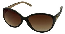 Ellen Tracy Womens Brown Cream Plastic Rectangle Sunglass, Gradient Lens 547. 3