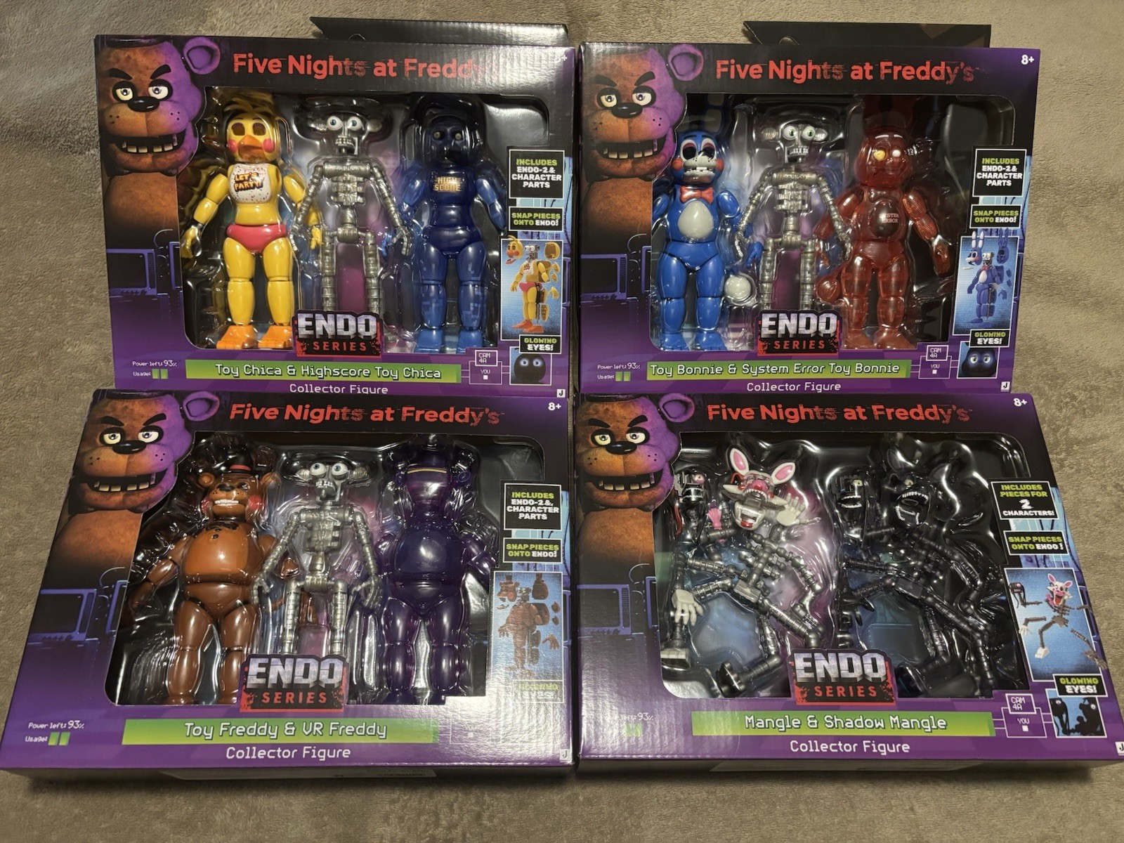 FNAF Endo Series 2 FULL SET Freddy Bonnie Chica Foxy Mangle Jazwares IN HAND