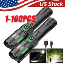 35000000 Lumen Super Bright LED Tactical Flashlight Rechargeable Work Light Lot