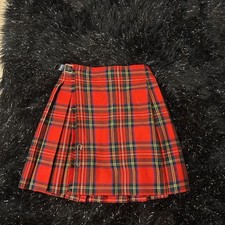 Vintage plaid kilt 100 England wool skirt Age 7