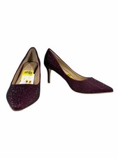 Jewel Badgley Mischka Women's Tyanna Evening Pumps Bordeaux Satin Size 6.5