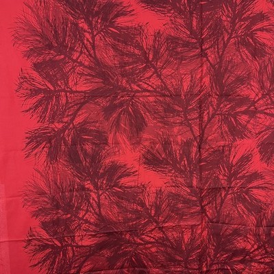 Marimekko Manty red cotton fabric Scandi pine tree branch forest foliage 1/2 yd