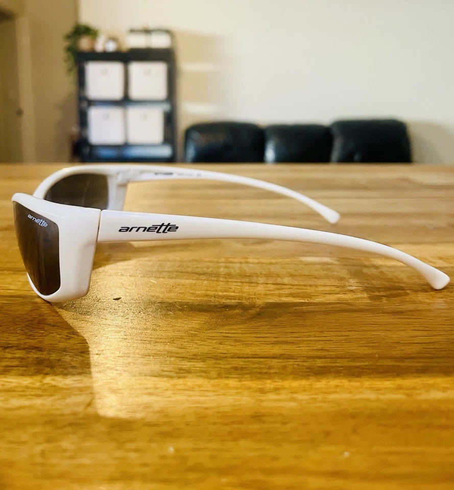 Arnette Mini Swinger Vintage Unisex Sunglasses RARE White Grey Smoke Mirror Lens - image 4 of 4