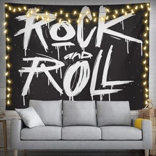 Rock And Roll Tapestry 60" X 40" Rock`N`Roll Wall Hanging Party Decorations H...