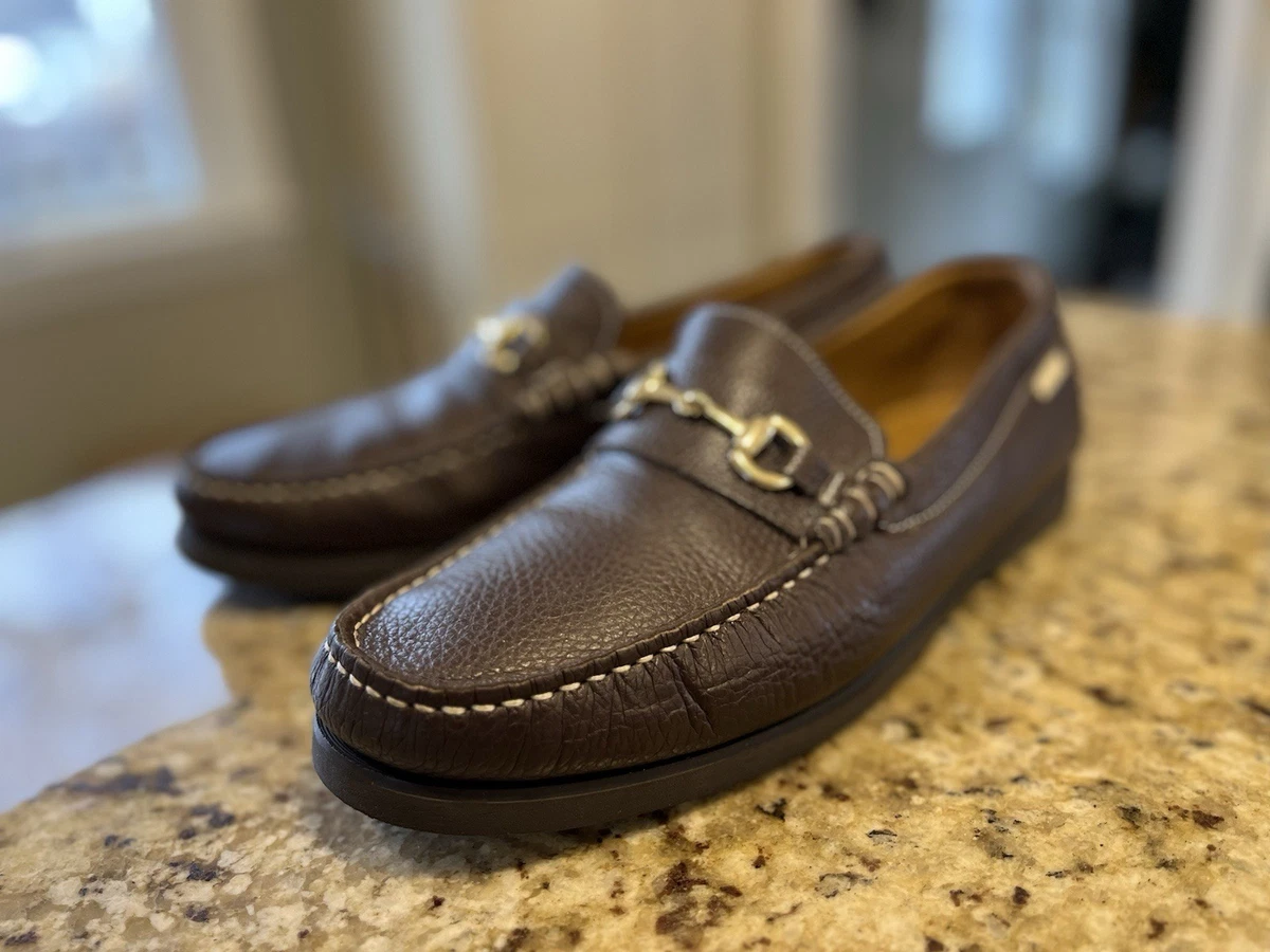 Vintage Olivier brand Brown Leather Loafers with Gold Detailing men size 11 GUCCI 714680 Mirrored G Gold Kiltie Loafer Brown Leather  main image 3