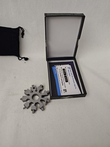 Neu Multitool 18 in 1 Schneeflocke Multitool silber mit Staubbeutel Geschenkidee Hubby - Bild 6 von 10