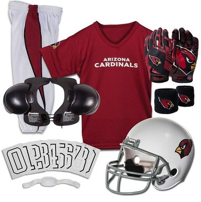 arizona cardinals 2010 kids youth football helmet uniform set Arizona Cardinals Kids 10pc Deluxe Football Uniform Set, Small