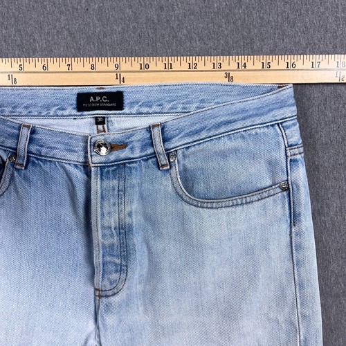 APC Petit New Standard Jeans Mens 30 (Fit 32x34) Light Wash Blue Denim Slim - Picture 8 of 12
