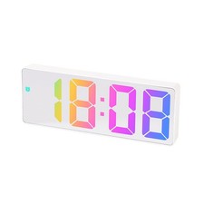 LED -Character Electronic Clock Bedside Alarm Clock  -Screen Clock White A7J8
