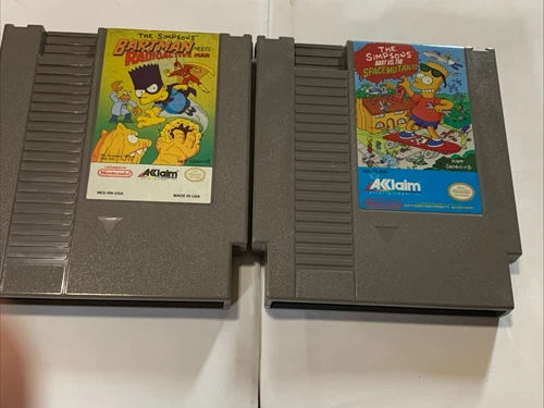 Nintendo NES The Simpsons Bartman Meets Radioactive Man + Bart vs Space Mutants