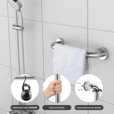 12 Inch Shower Grab Bar Satin Brushed Nickel,  Stainless Steel Safety Grab Ba...