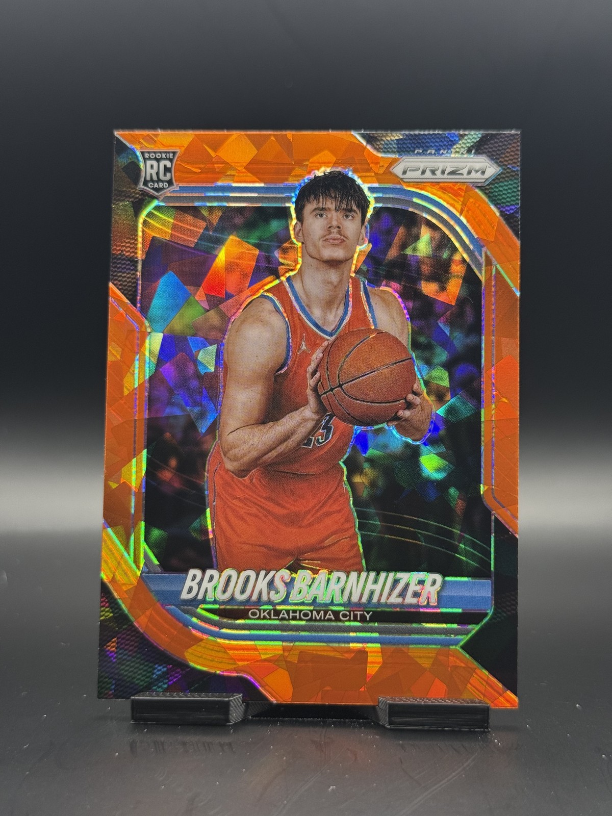 2025-26 Panini Prizm #35 Brooks Barnhizer Orange Ice Prizm